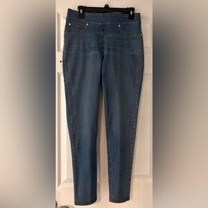 Nygard Slims Medium wash denim with sparkly piping down leg. Size 10/12- Medium